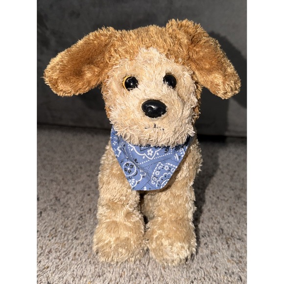 Ty Beanie Babies Other - TySilk Scoundrel Brown Puppy Dog Plush Ty Silk Blue Bandana Stuffed 2006 RETIRED